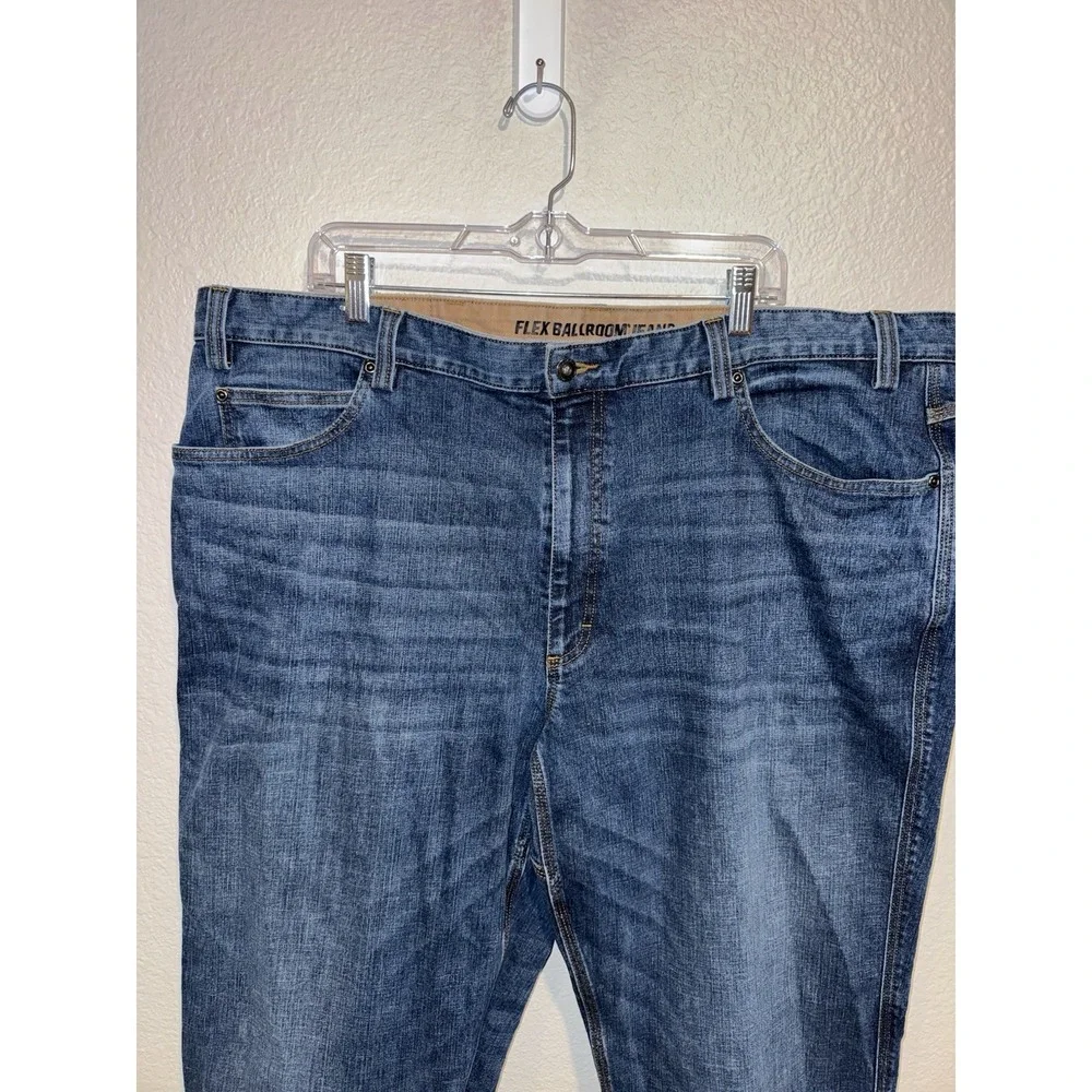 Duluth Trading Co Flex Ballroom Jeans Mens Size 44x29 Relaxed Fit HEMMED Read